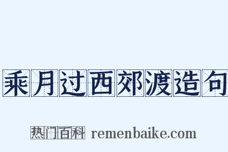 乘月过西郊渡造句是什么意思的图片